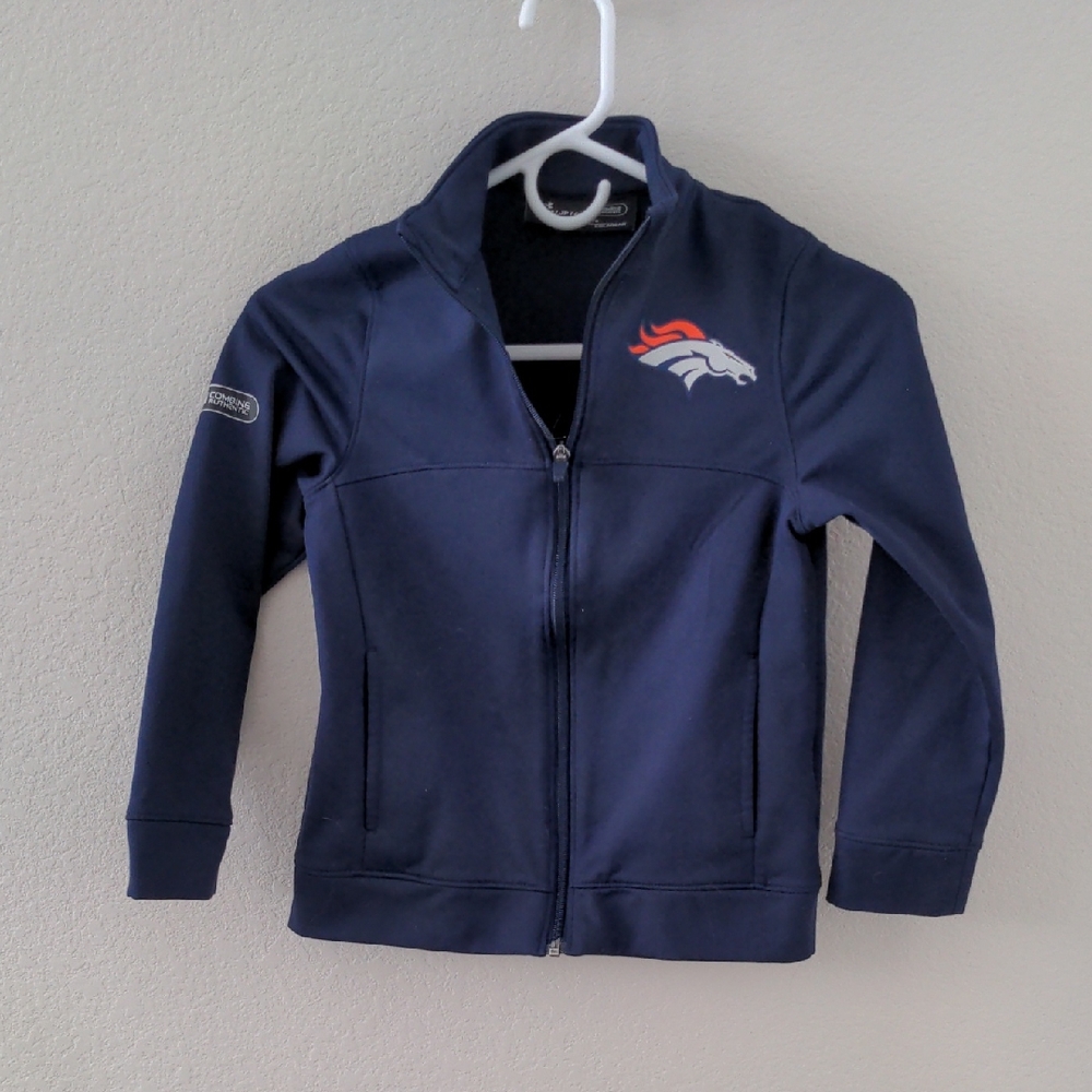 NFL Kids Navy Blue Broncos Zip-Up Hoodie
